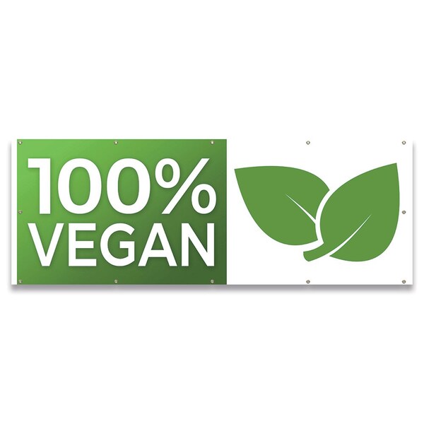 100% Vegan Banner Concession Stand Food Truck Single Sided